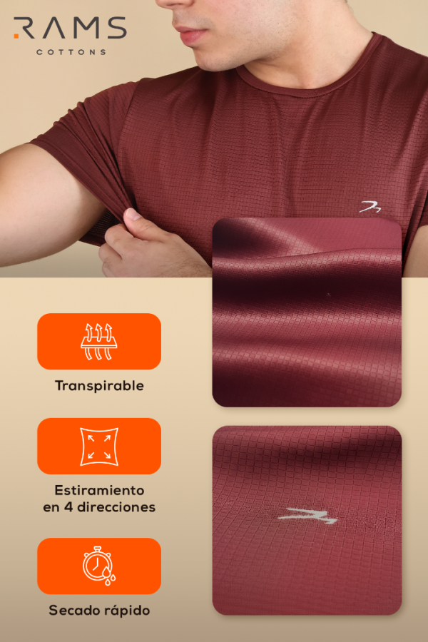 Playera Hombre Fitness Negro Manga Corta Secado Rápido